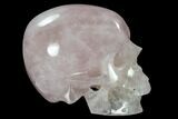 Realistic, Polished Brazilian Rose Quartz Crystal Skull #116291-4